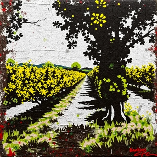 Pathway Through Blossoms