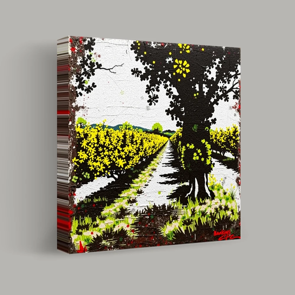 Pathway Through Blossoms — canvas