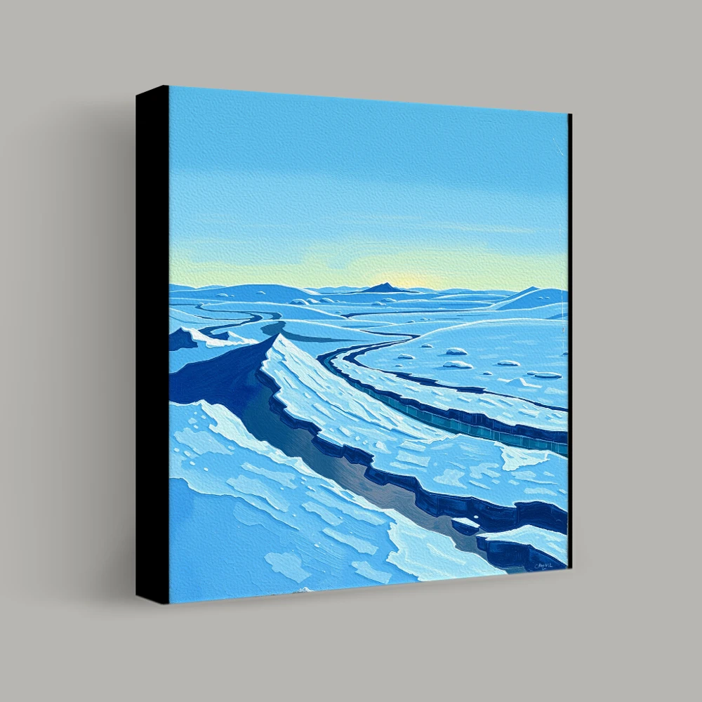 Arctic River Bend at Dusk — canvas