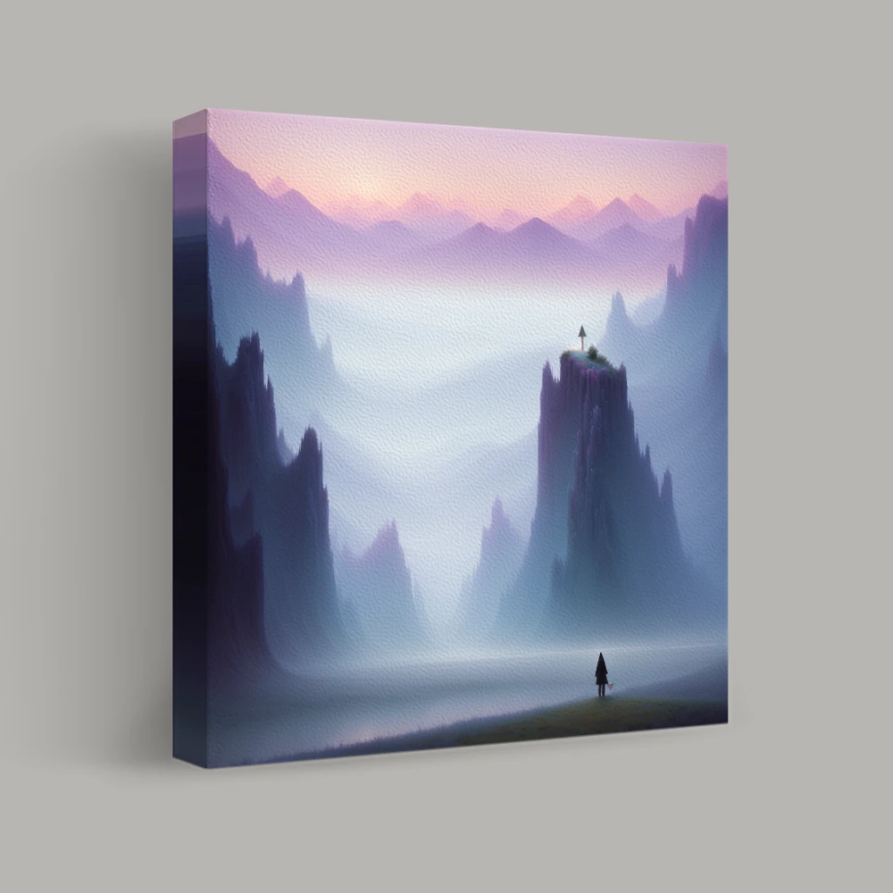 Journey Beyond the Misty Peaks — canvas