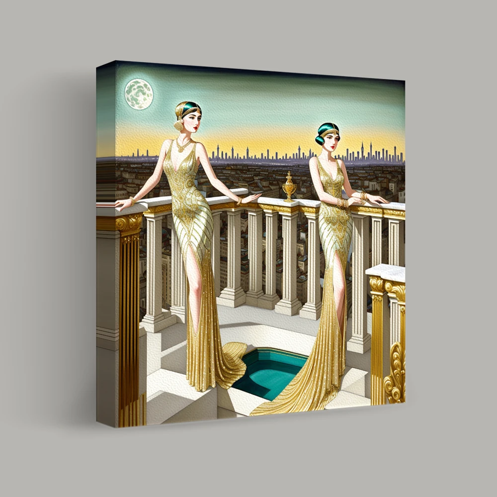 Glamour au clair de lune sur le toit — canvas