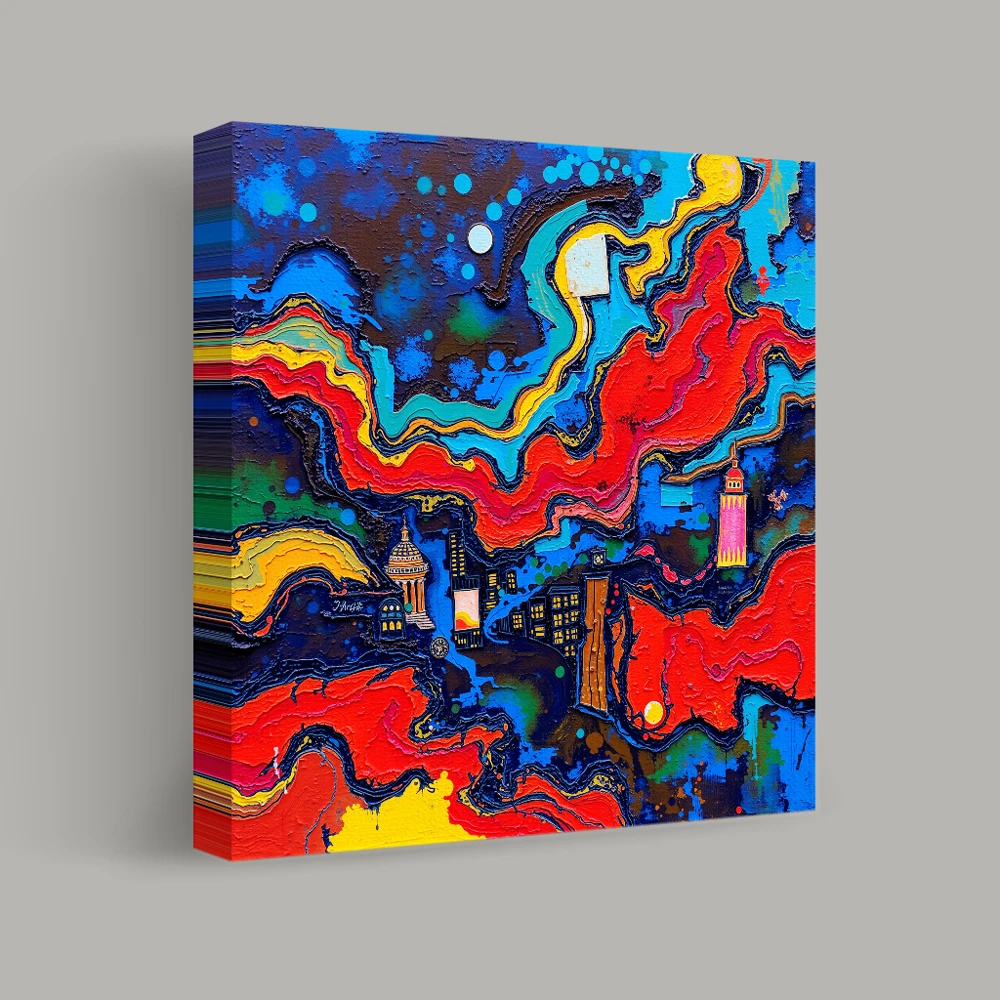 Vibrant Cityscape Dreams — canvas