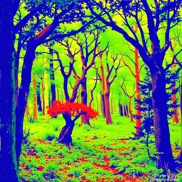 Dreamscape of Vibrant Woods