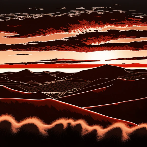 Crimson Dunes at Dusk