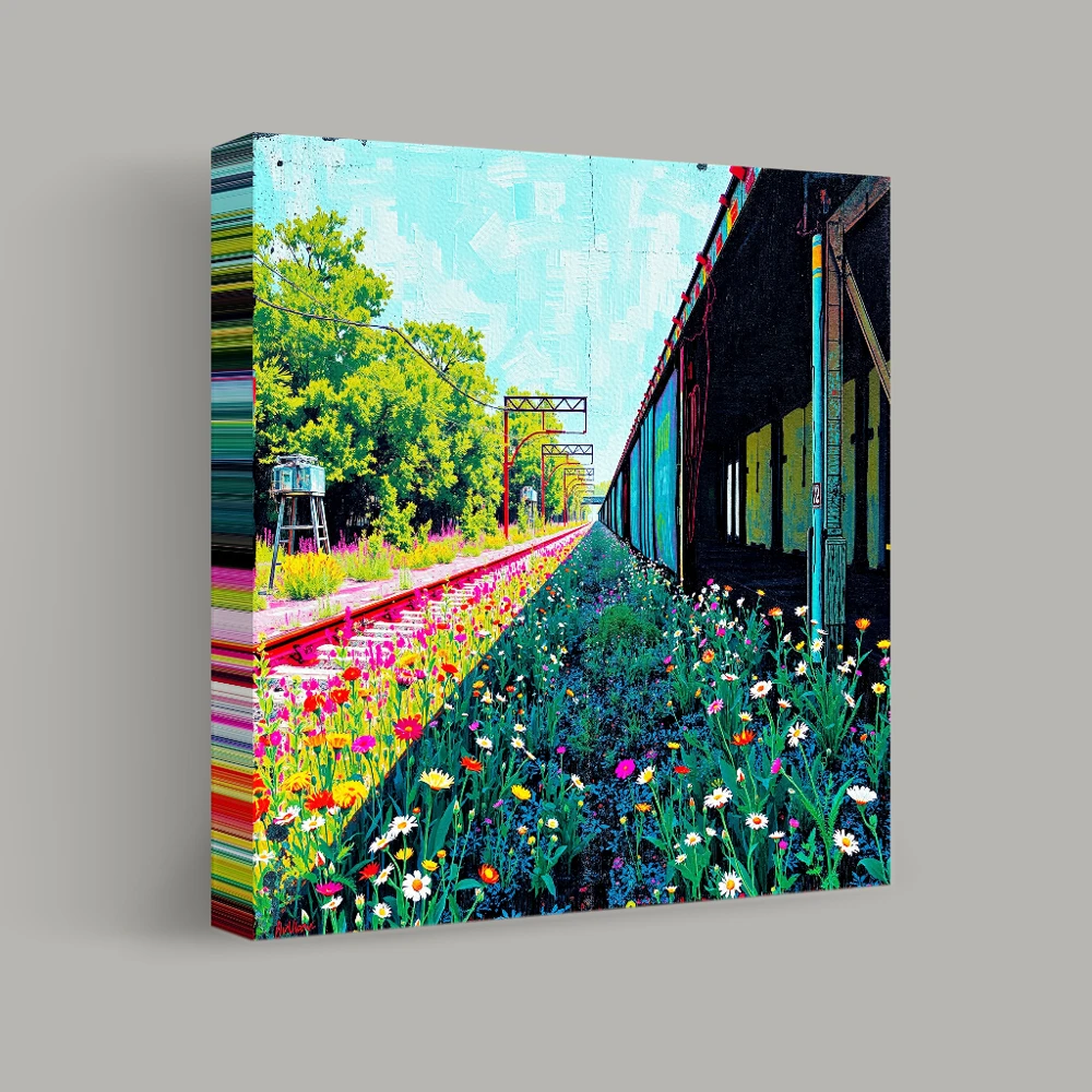 Along the Tracks — canvas