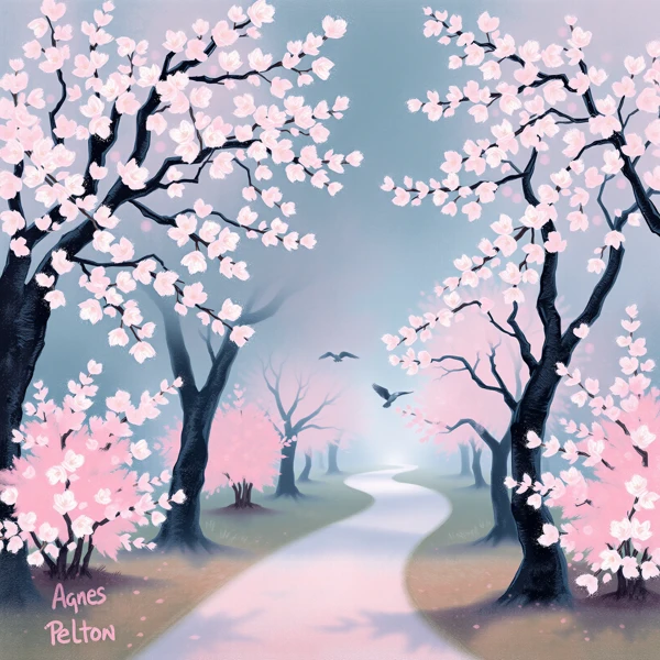 Pathway Through Blossoms