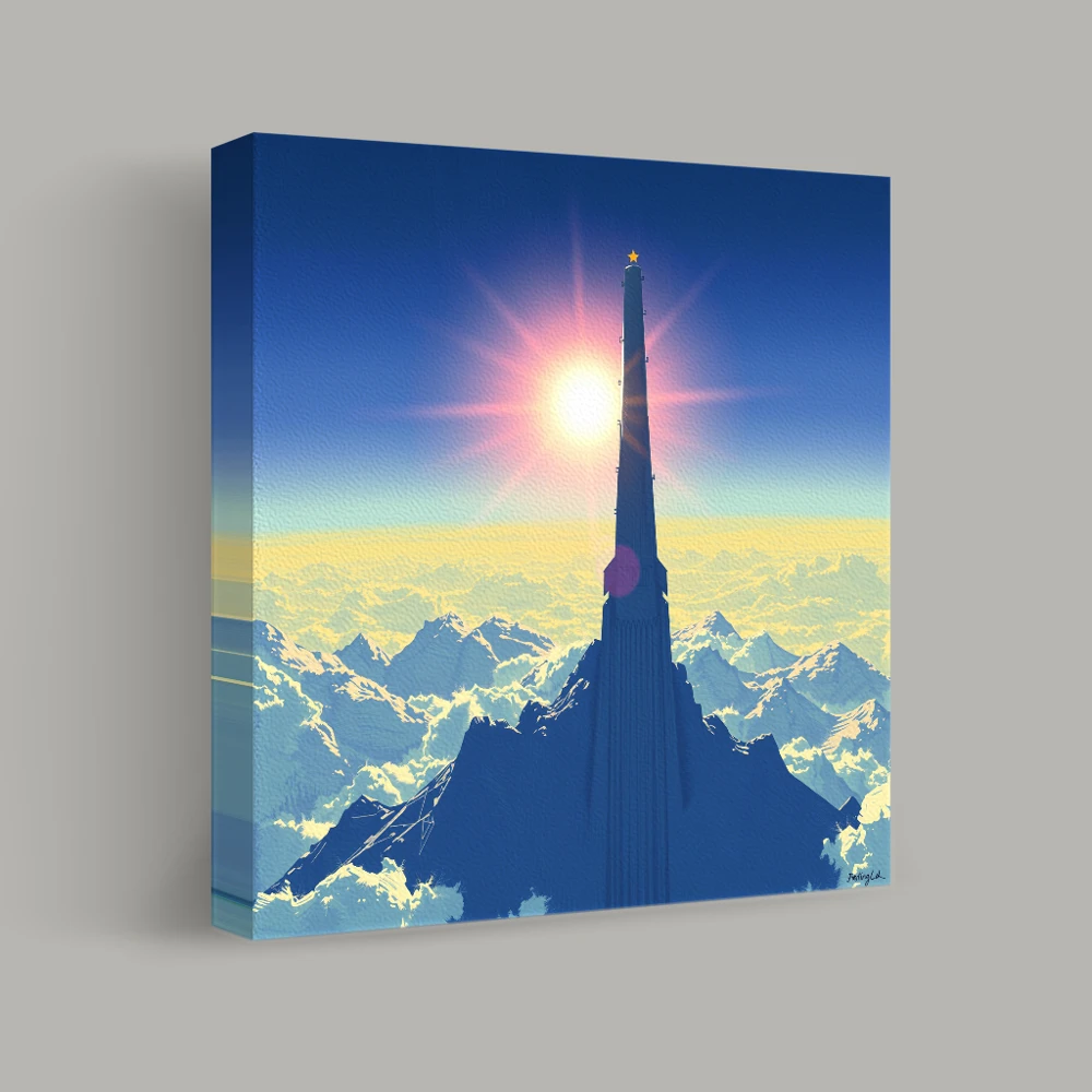 Solitary Spire Above the Clouds — canvas
