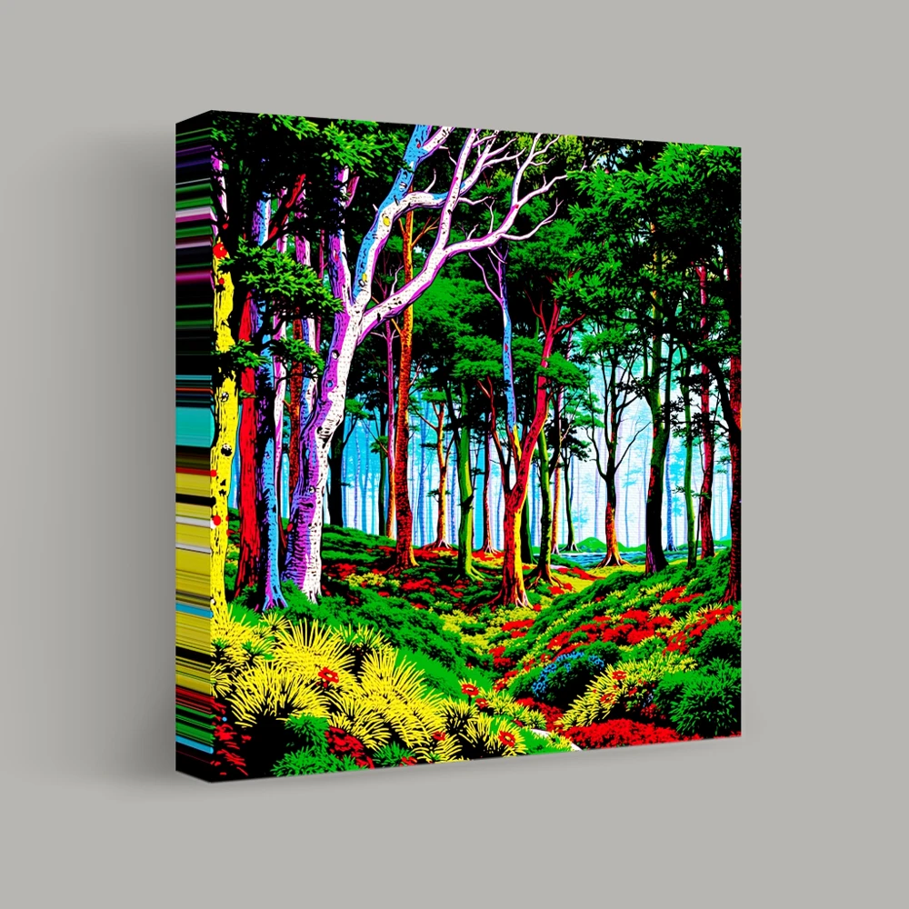 Vibrant Woodland Symphony — canvas