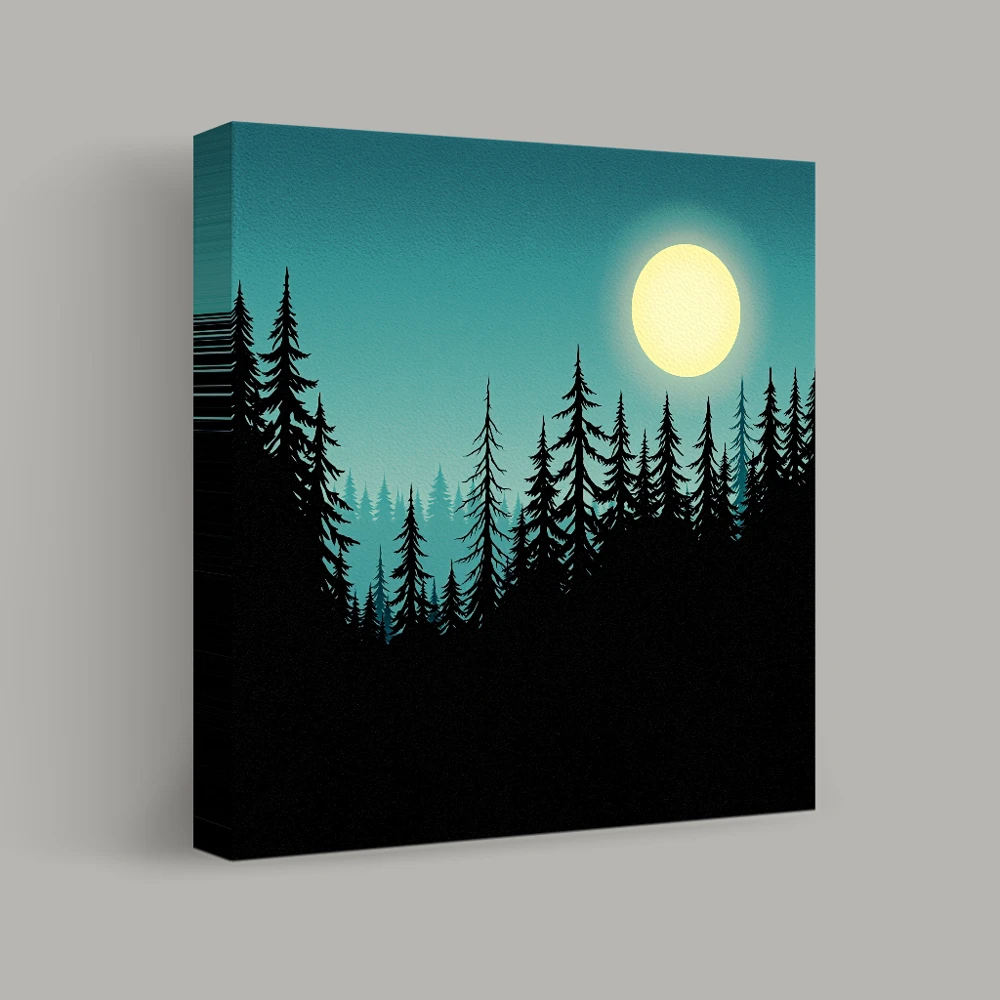 Moonlit Pines — canvas