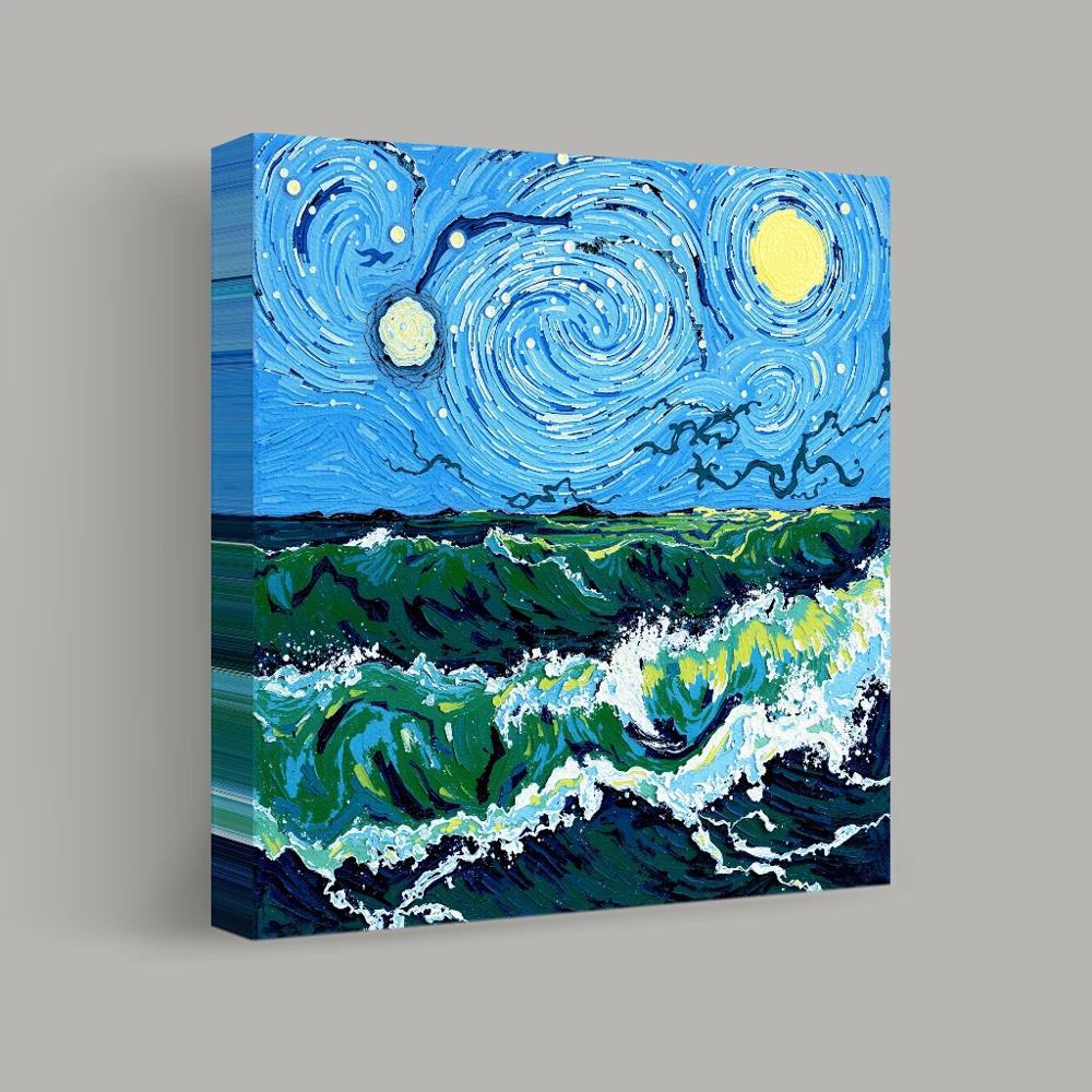 Hemelse Golven — canvas