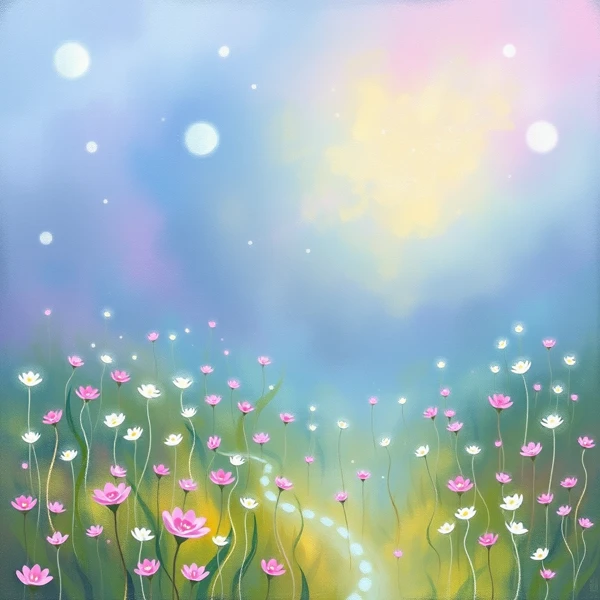 Blüten unter einem verträumten Himmel