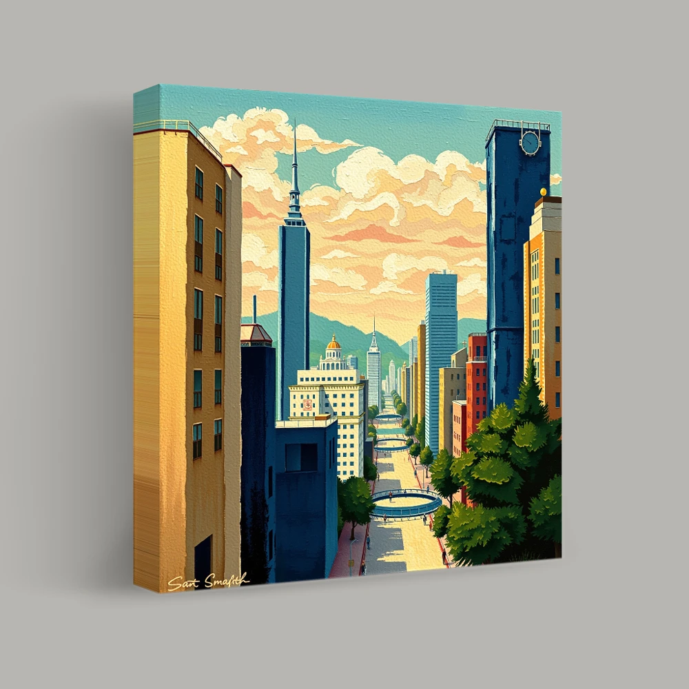 Skyline Symphony at Dusk — canvas