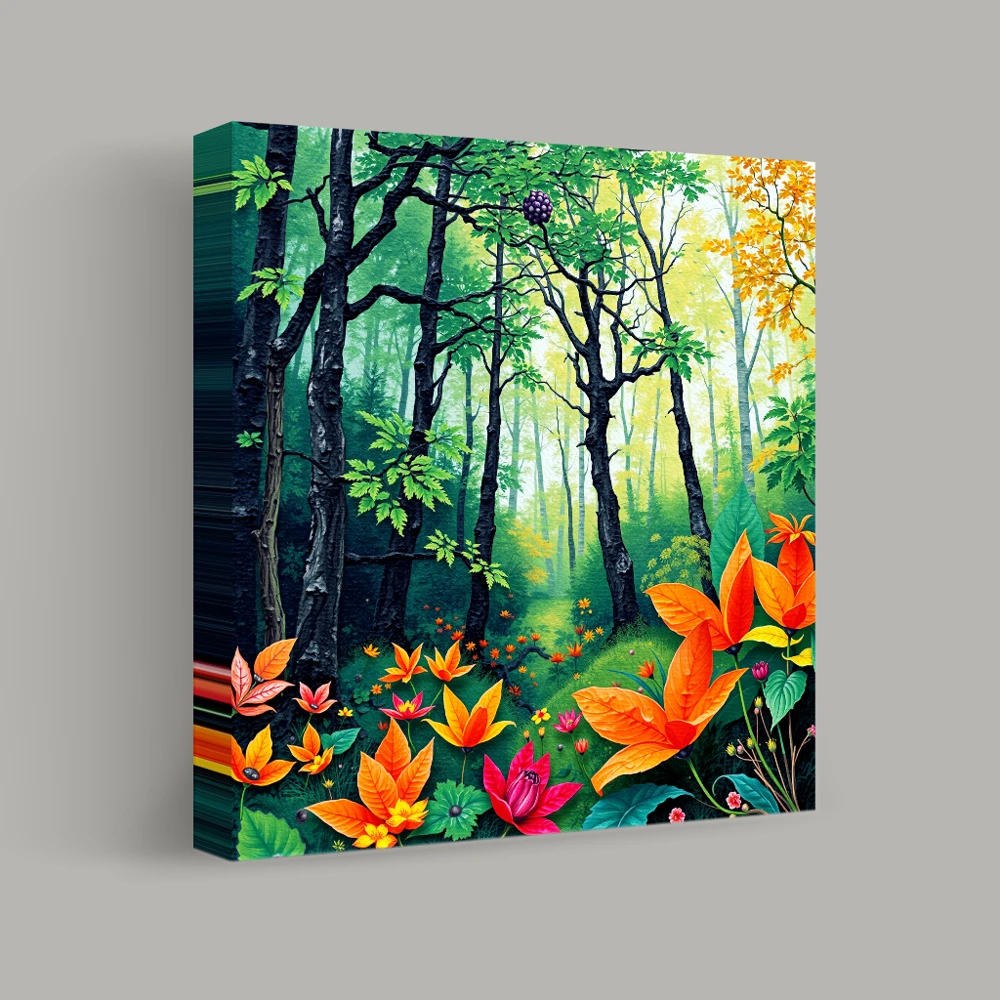 Whispering Grove of Vibrant Colors — canvas