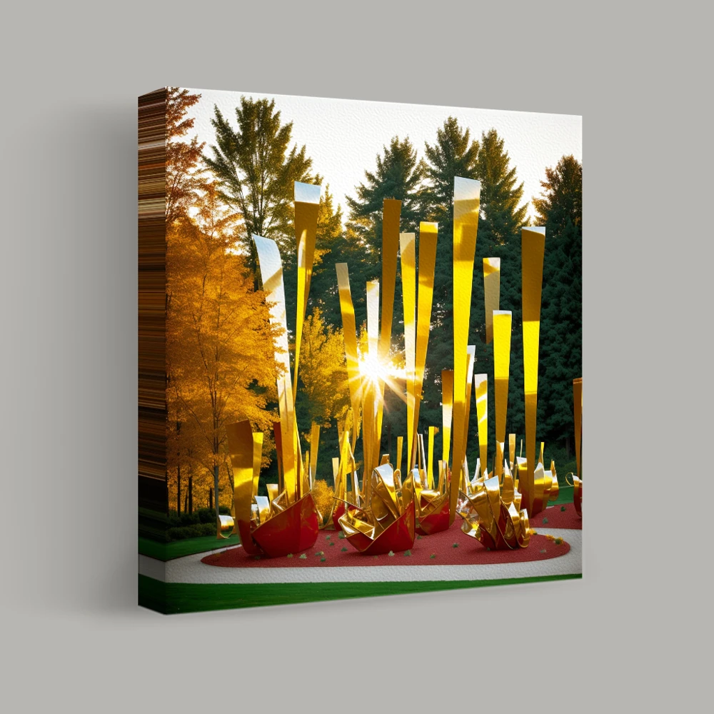 Sunlit Reflections in an Autumn Grove — canvas