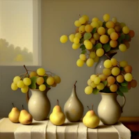 Pears and Grapes by the Window thumbnail 2