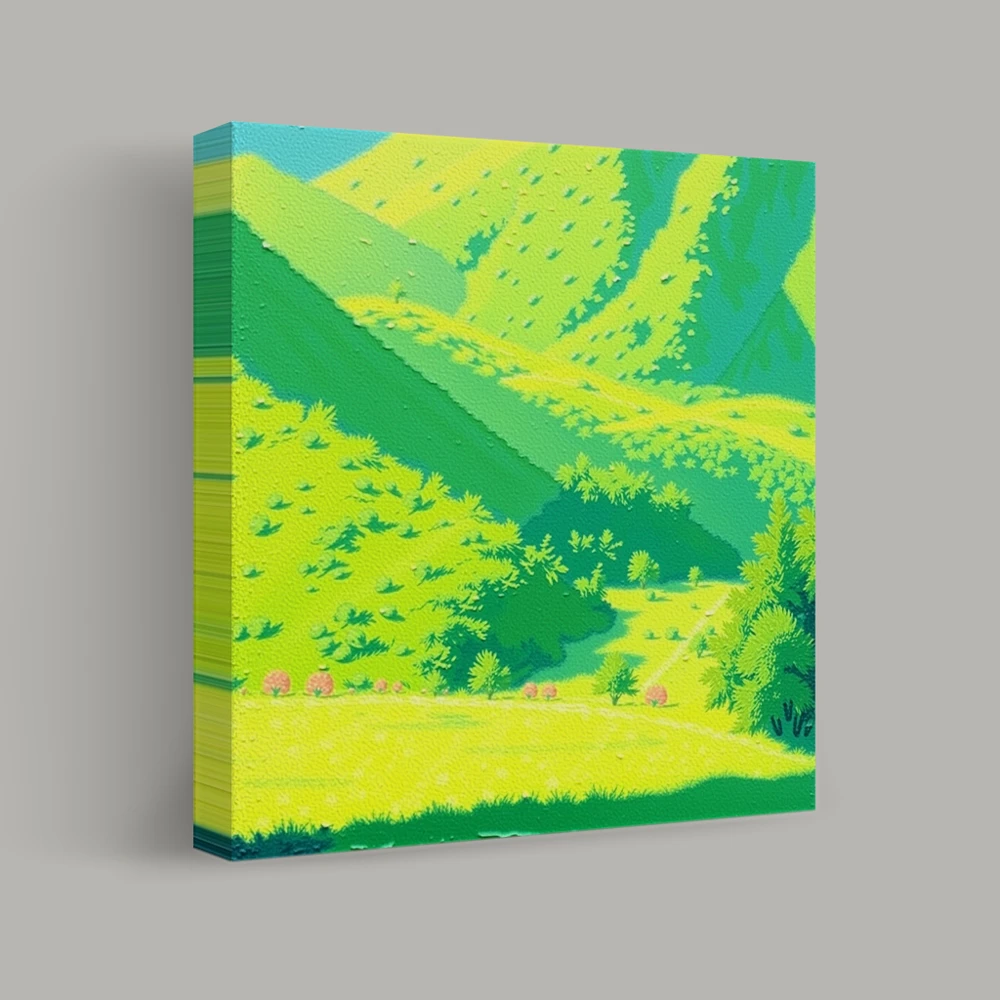 Sunlit Valley's Embrace — canvas