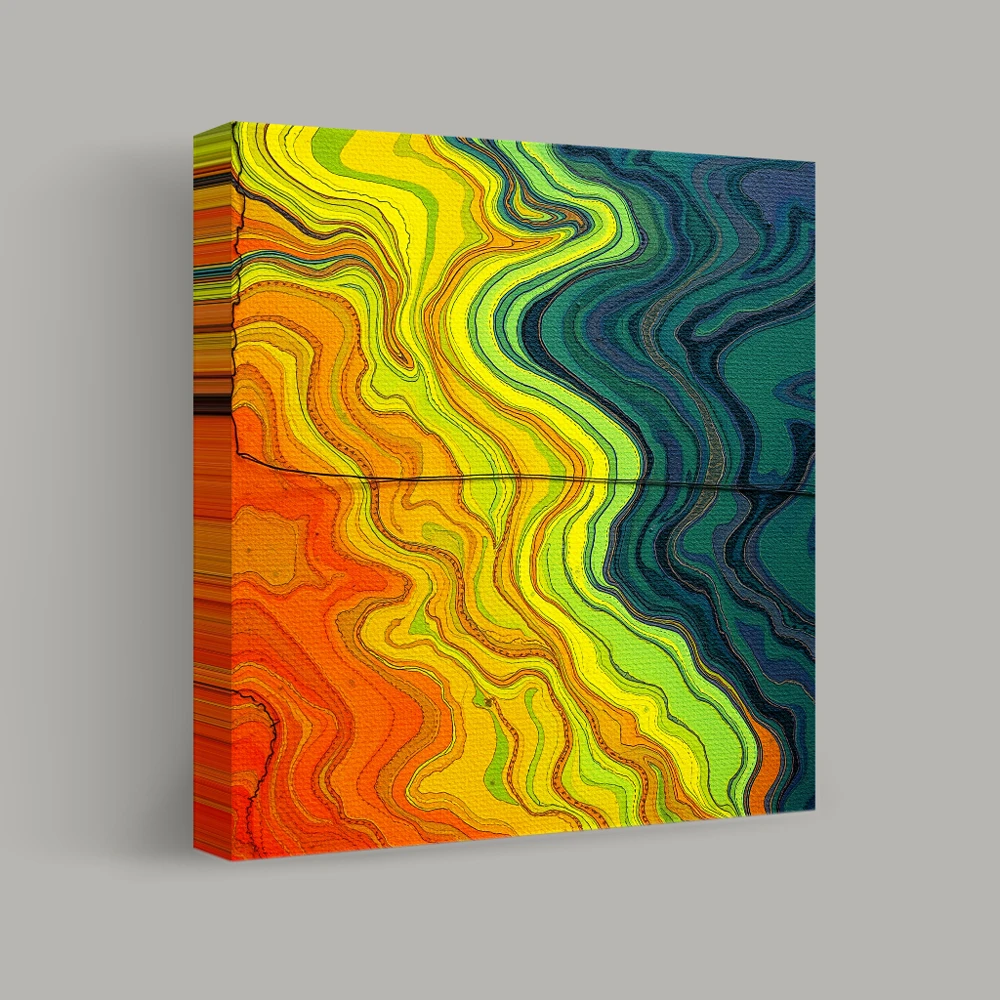 Vivid Topographic Waves — canvas