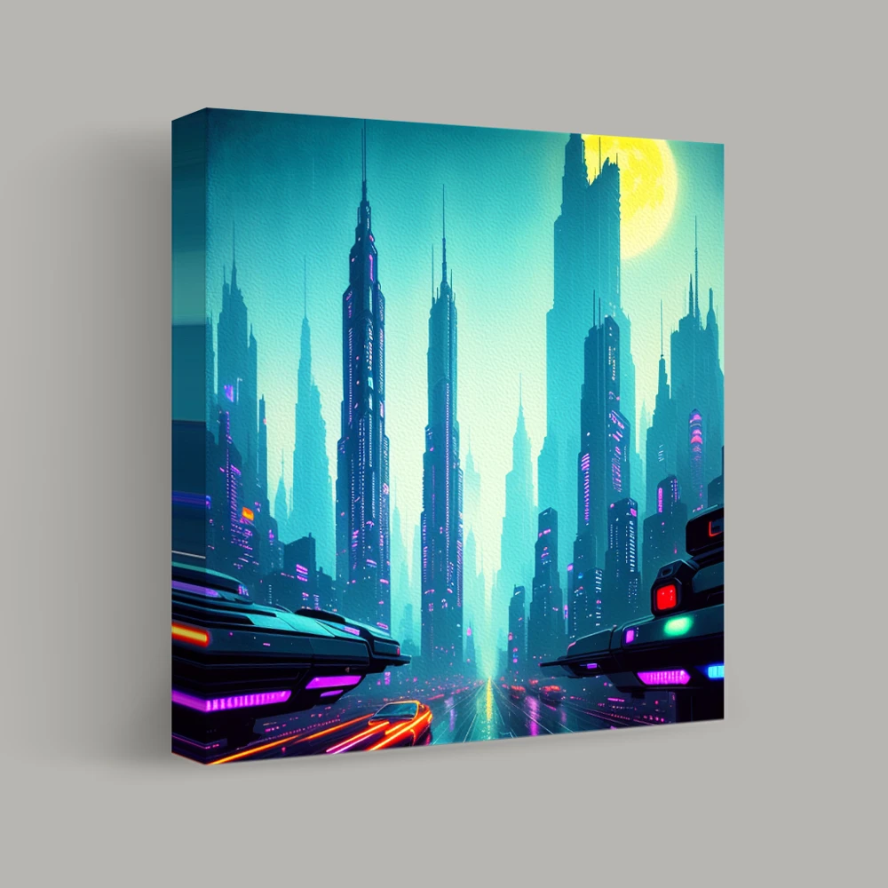 Neon Towers of Tomorrow — canvas