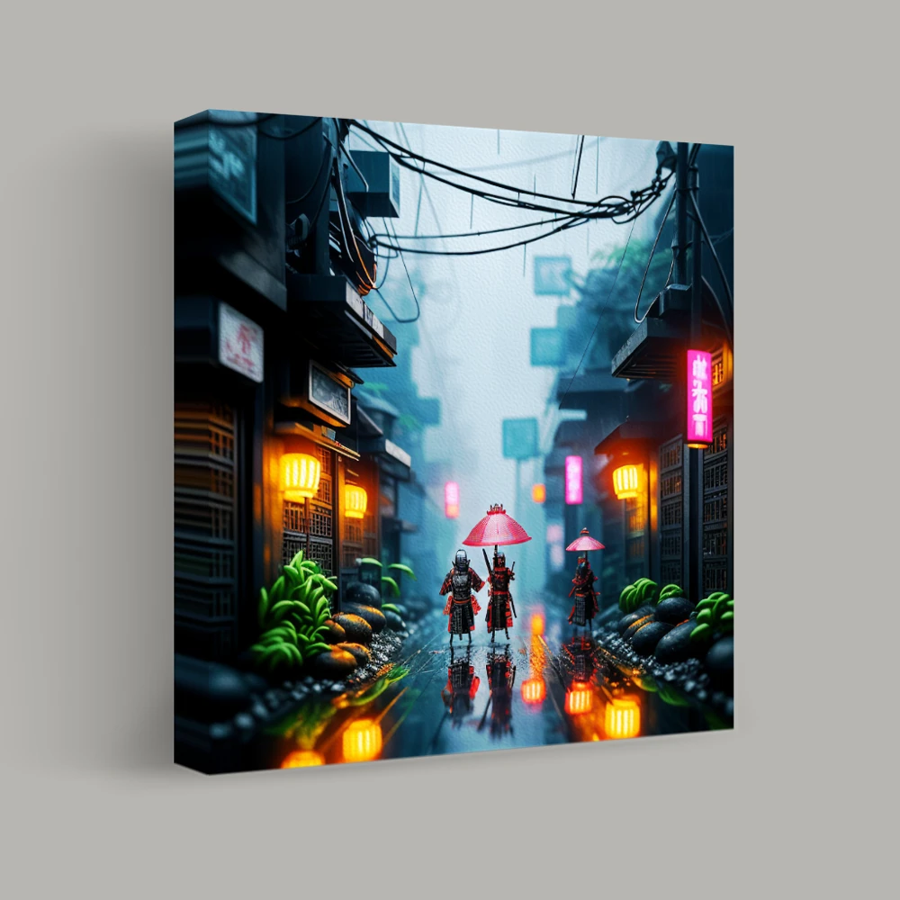 Stroll Through the Neon Alley — canvas