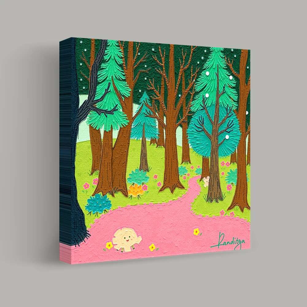 Whimsical Woodland Wander — canvas