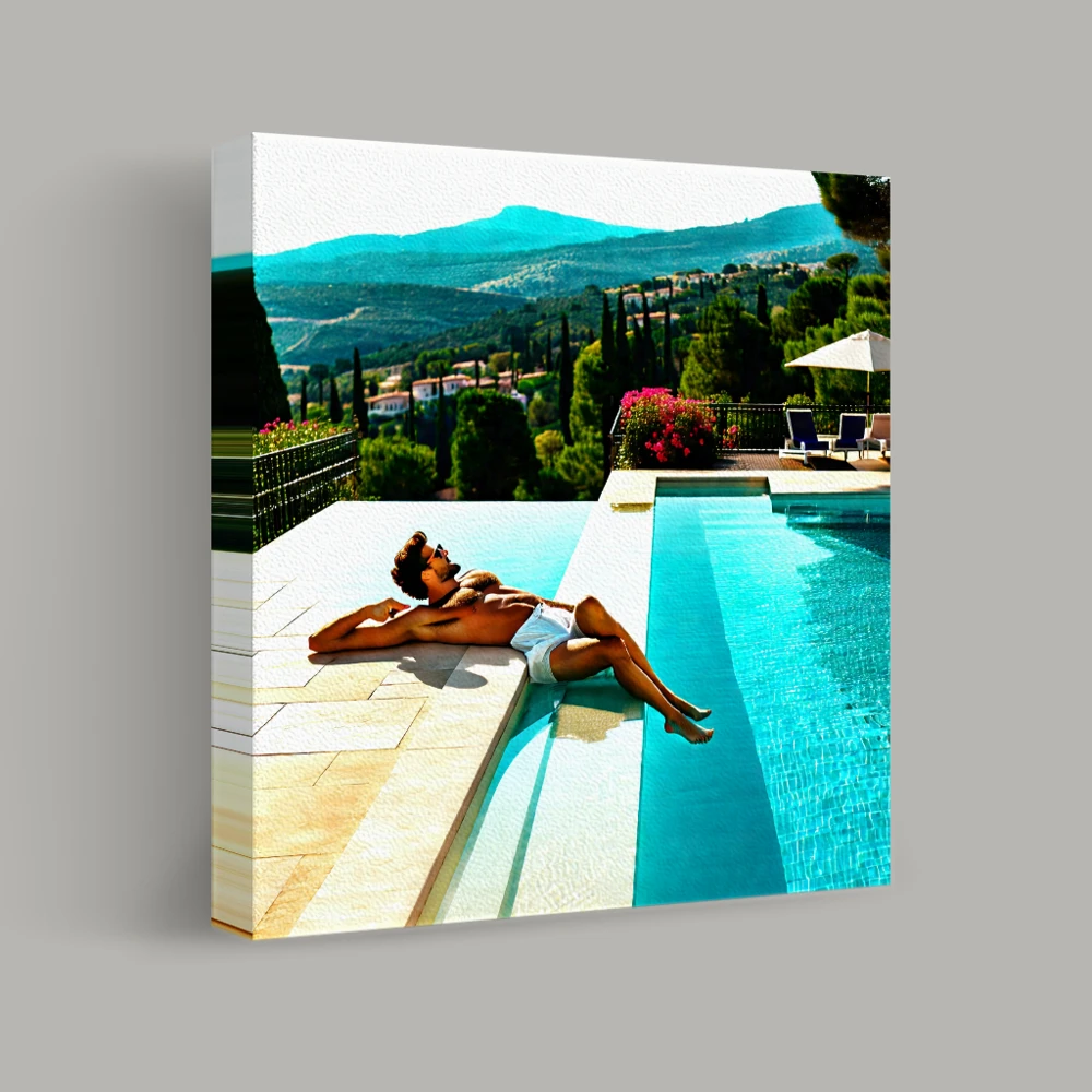 Serenity by the Poolside — canvas