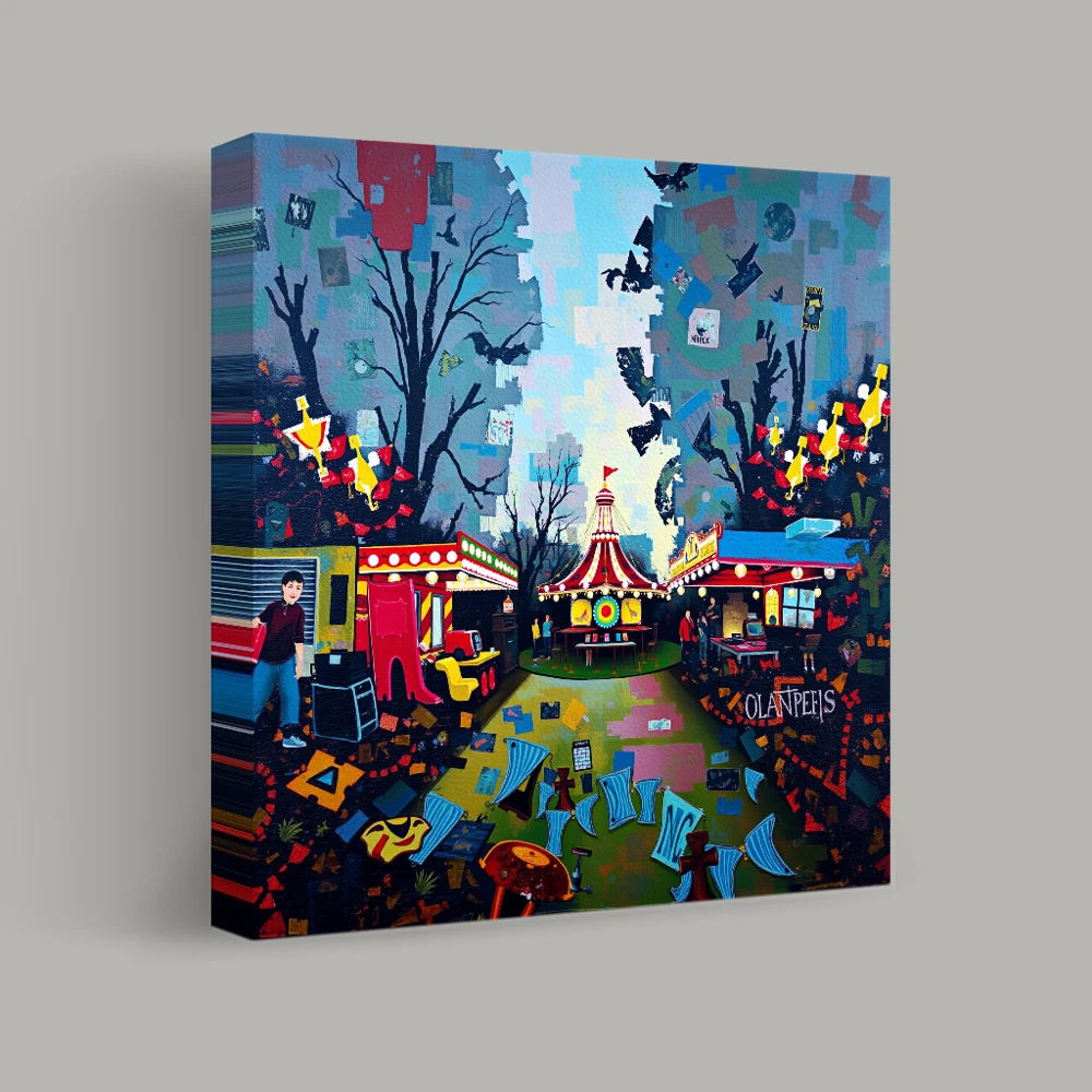 Whimsical Dusk at the Carnival — canvas