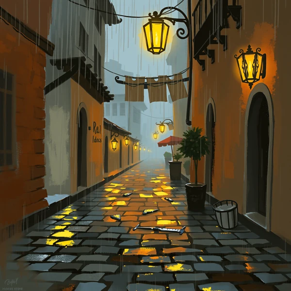 Lanterns in the Rain
