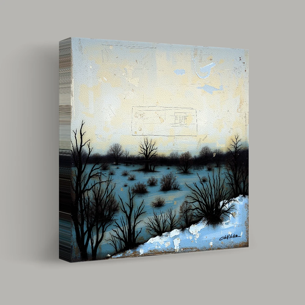 Winter's Grasp on the Barren Plain — canvas
