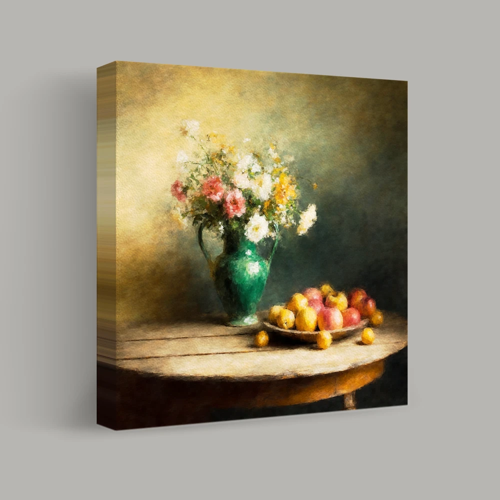 Still Life with Vibrant Blooms — canvas