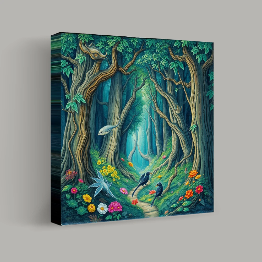 Pathway Through Enchanted Woods — canvas