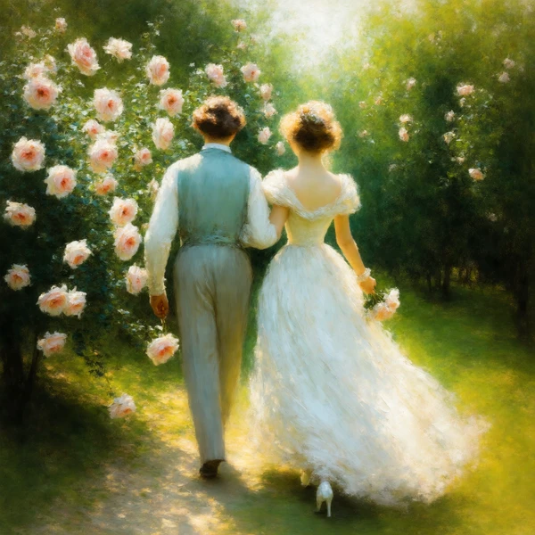 Strolling Through the Rose Garden view 2