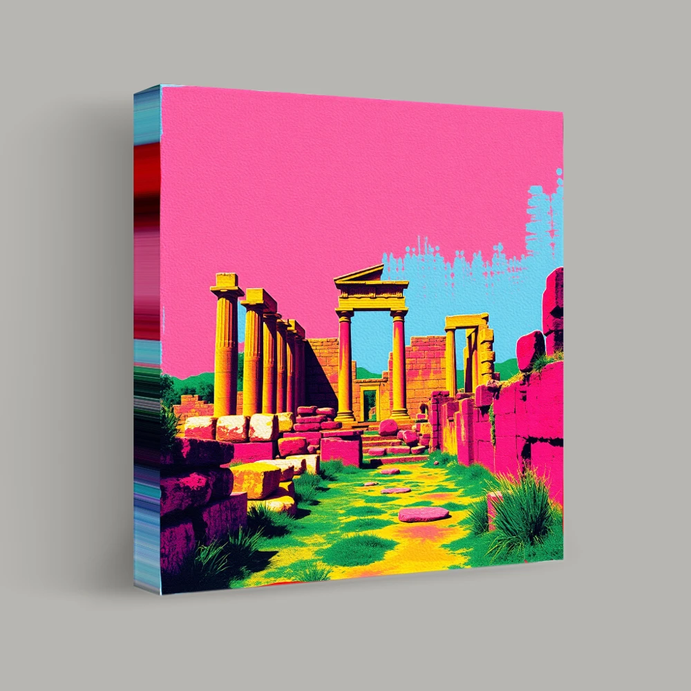 Neon Echoes of Antiquity — canvas