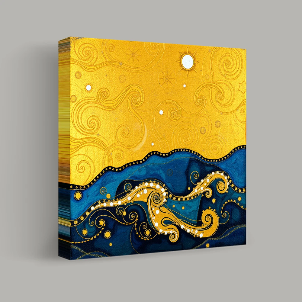 Celestial Dance of Waves and Wind — canvas