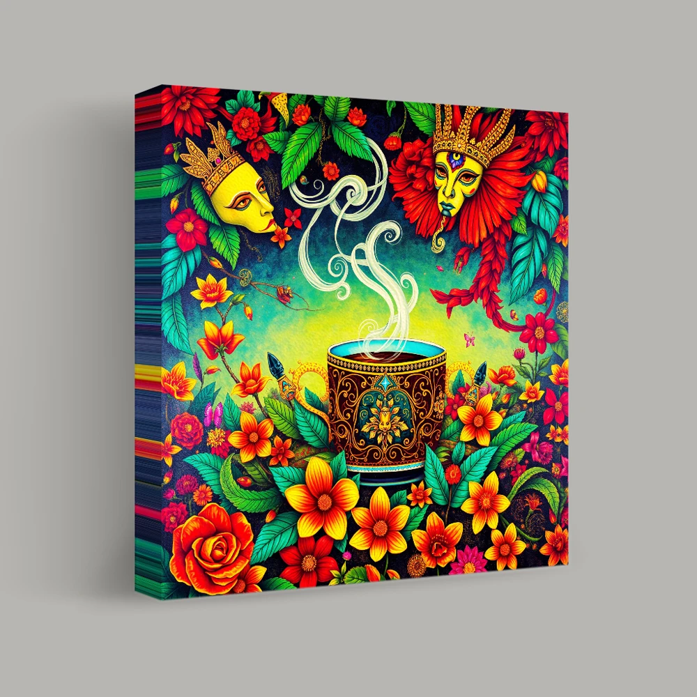 Reverie of Petal and Steam — canvas