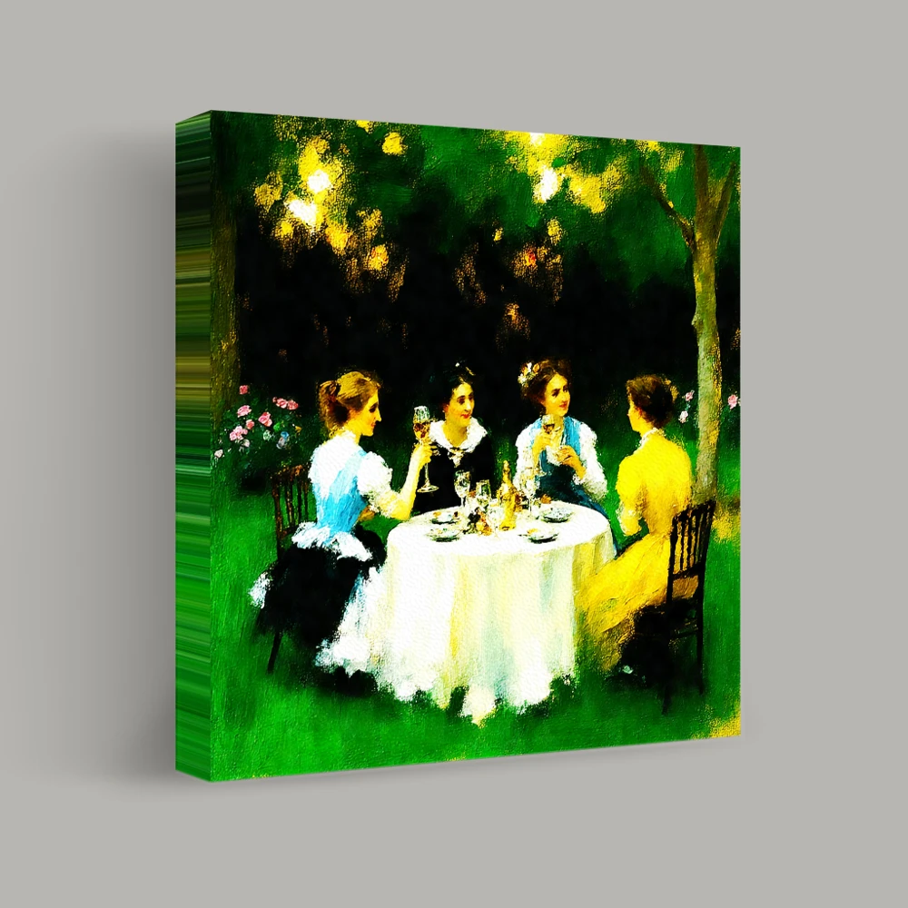 Afternoon Toast in the Garden — canvas