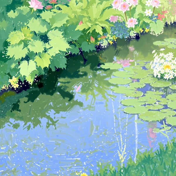 Reflections of a Garden Pond