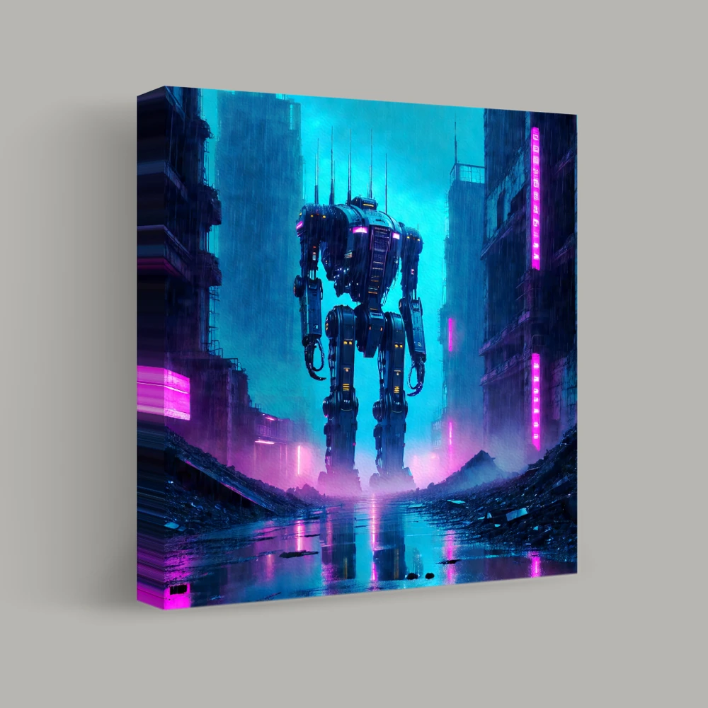 Sentinel of the Neon Horizon — canvas