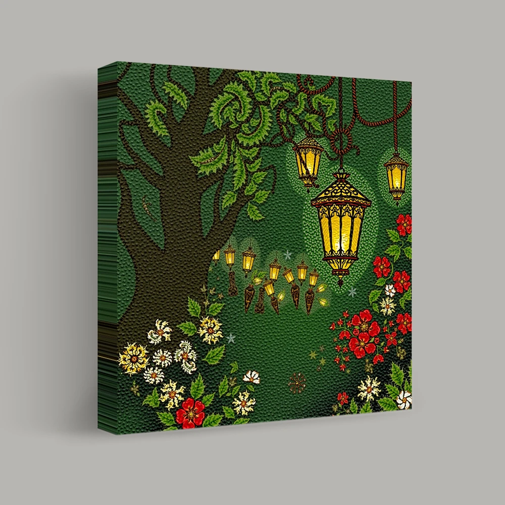 Lanterns in the Enchanted Garden — canvas