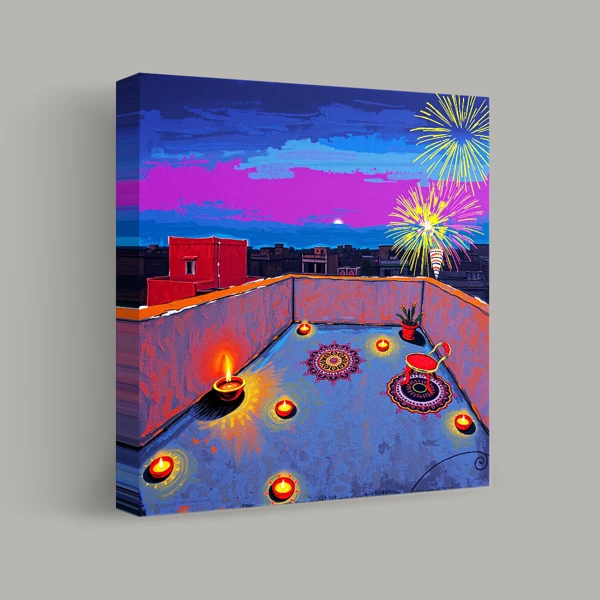 Rooftop Serenade under Festive Skies view 1