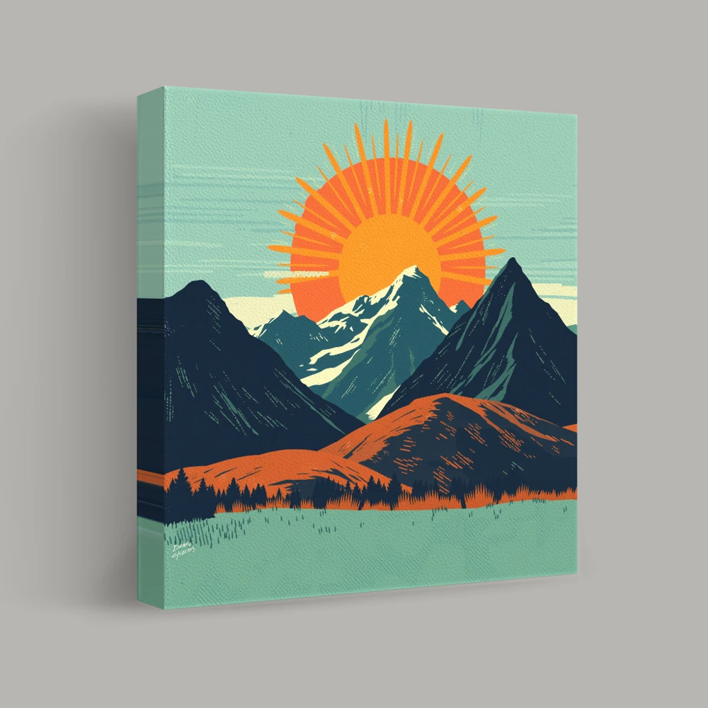 Sunlit Peaks — canvas