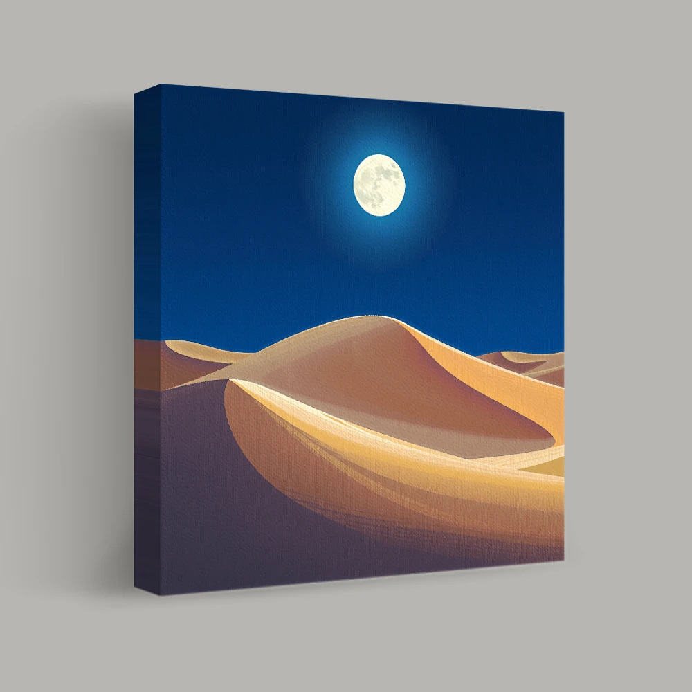 Moonlit Desert Dunes — canvas