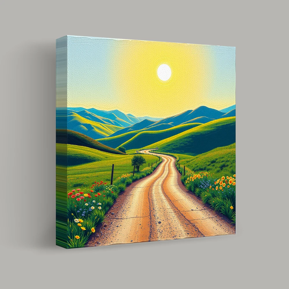 Journey Through Sunlit Hills — canvas