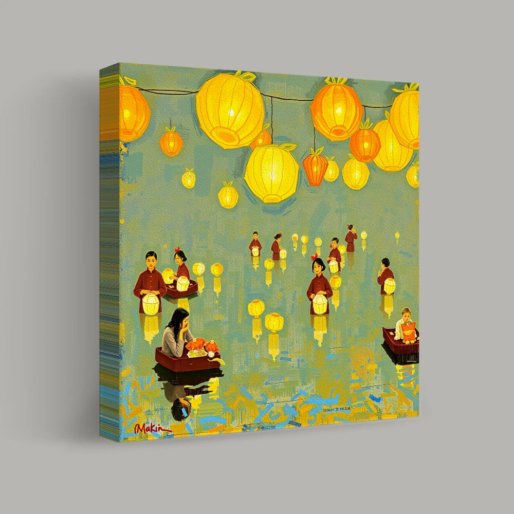 Lanterns on Serenity Lake — canvas