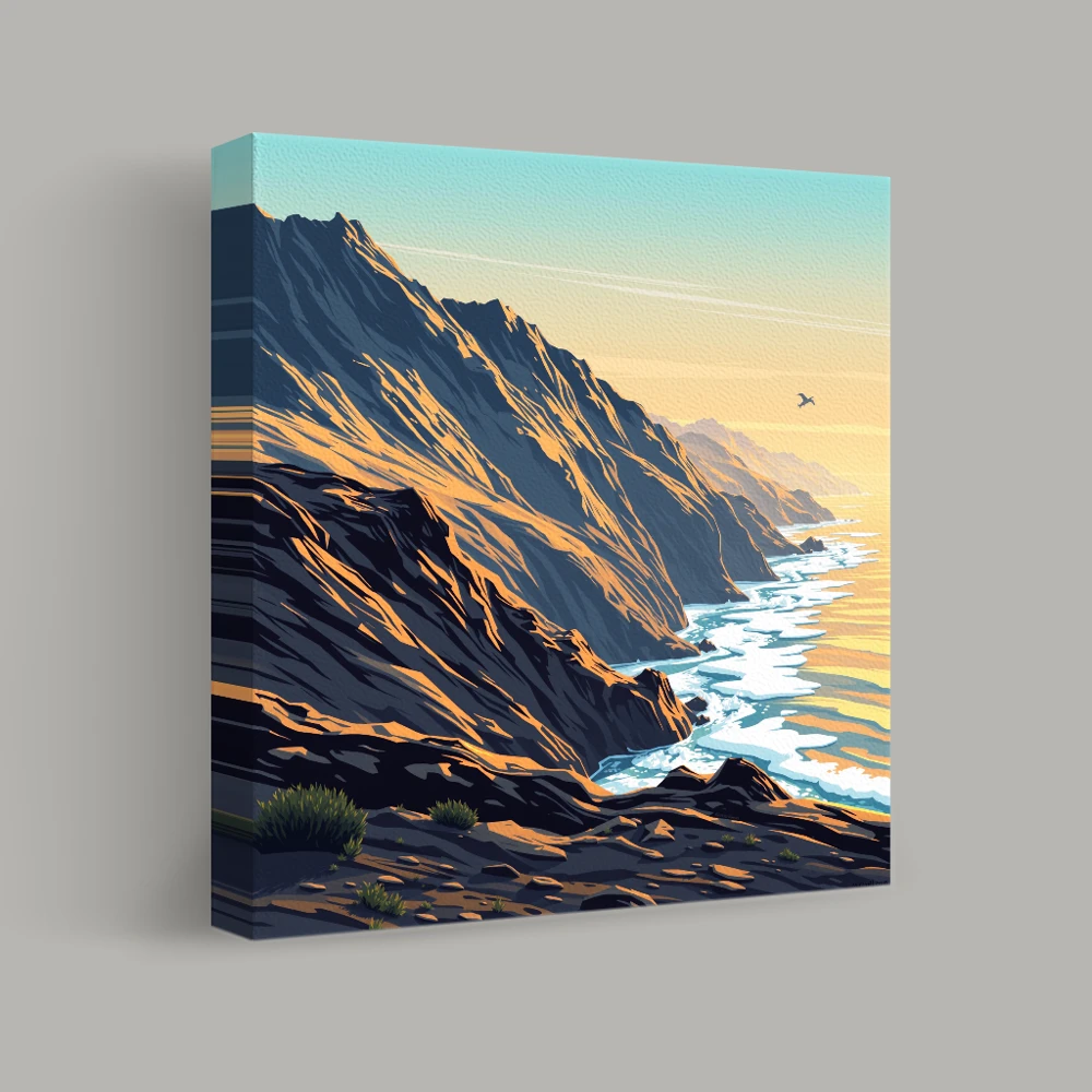 Serenity Along the Rugged Coast — canvas