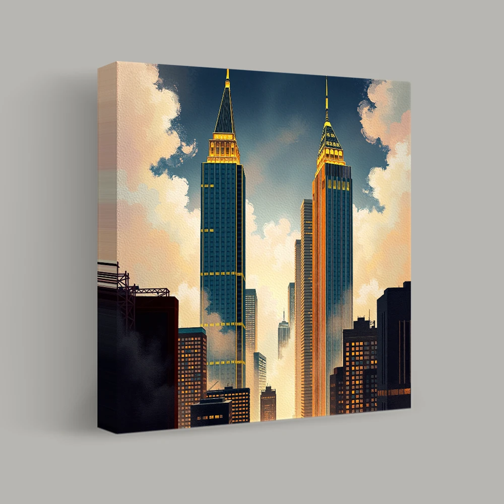 Twin Towers at Dawn — canvas