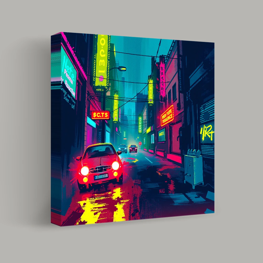 Neon Alleyways — canvas