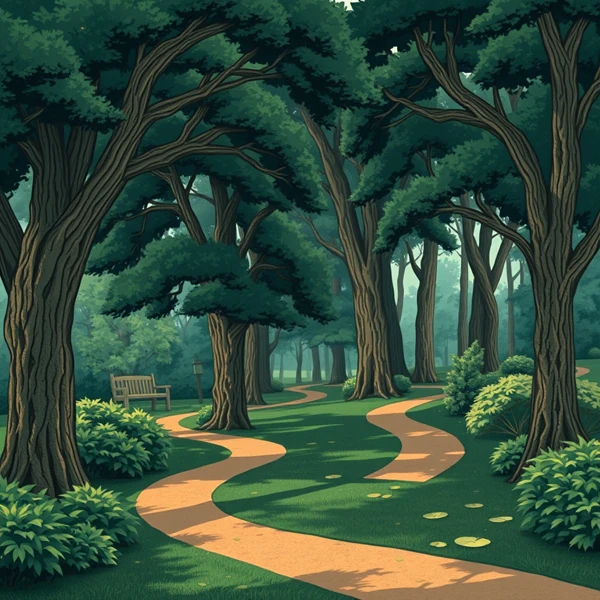 Pathway Through the Whispering Trees