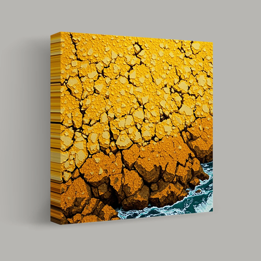 Fractured Earth at the Water's Edge — canvas