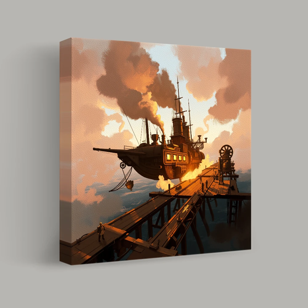 Ascending the Steampunk Skies — canvas