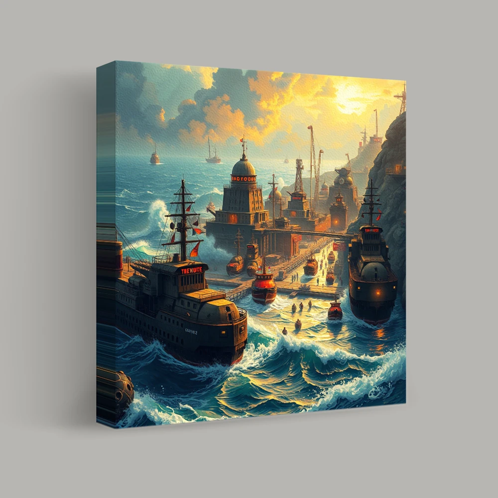 Harbor at Dawn's Break — canvas